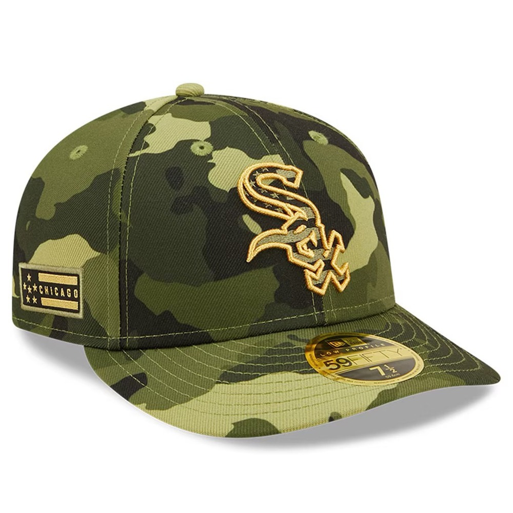 New Era Chicago White Sox 59FIFTY Low Profile Camo Fitted Hat Cap Size 7 3/8